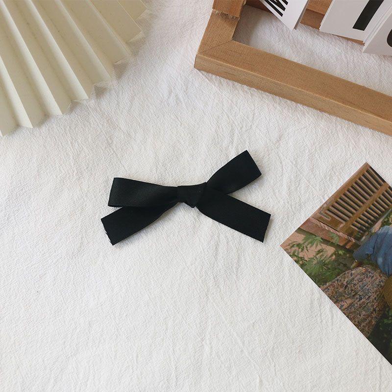 Korean Style Handmade Black Ribbon Bow Brooch - Cosplay & Pajama Accessory Back Brooch