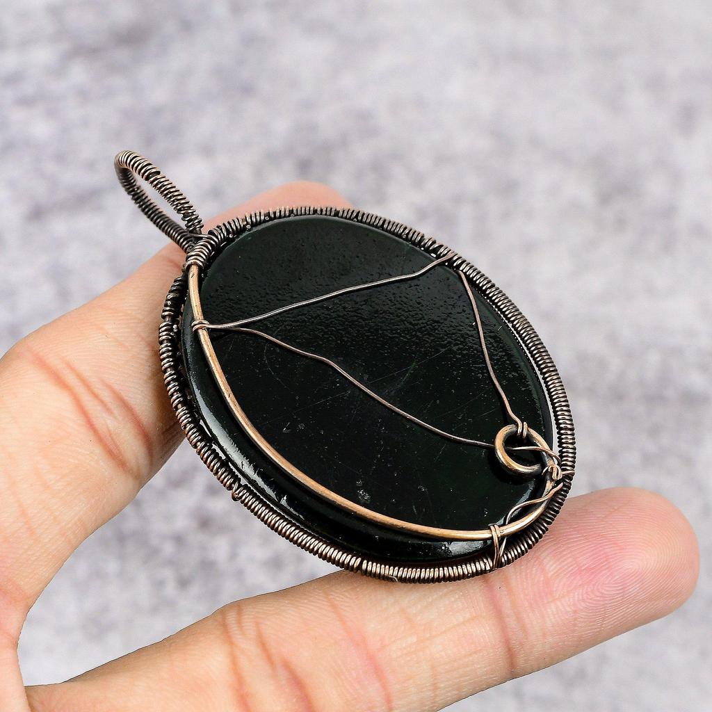 Tree Of Life Green Zade Pendant, 999 Copper Wire Wrapped Gemstone Jewelry, Handmade Pendant, Gift For Love
