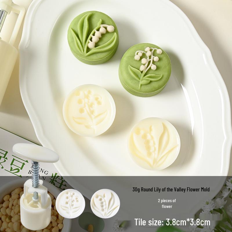 30g/50g Mung Bean Cake Mold 3D Embossing Mooncake Imprinter Pastry Baking Tool