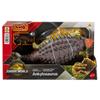 Mattel Jurassic World Roaring Ankylosaurus Action Dinosaur Ages 4 and JGB90 Figure, Kids' Toy, Length Approx. 25.5cm, Up, Brown,
