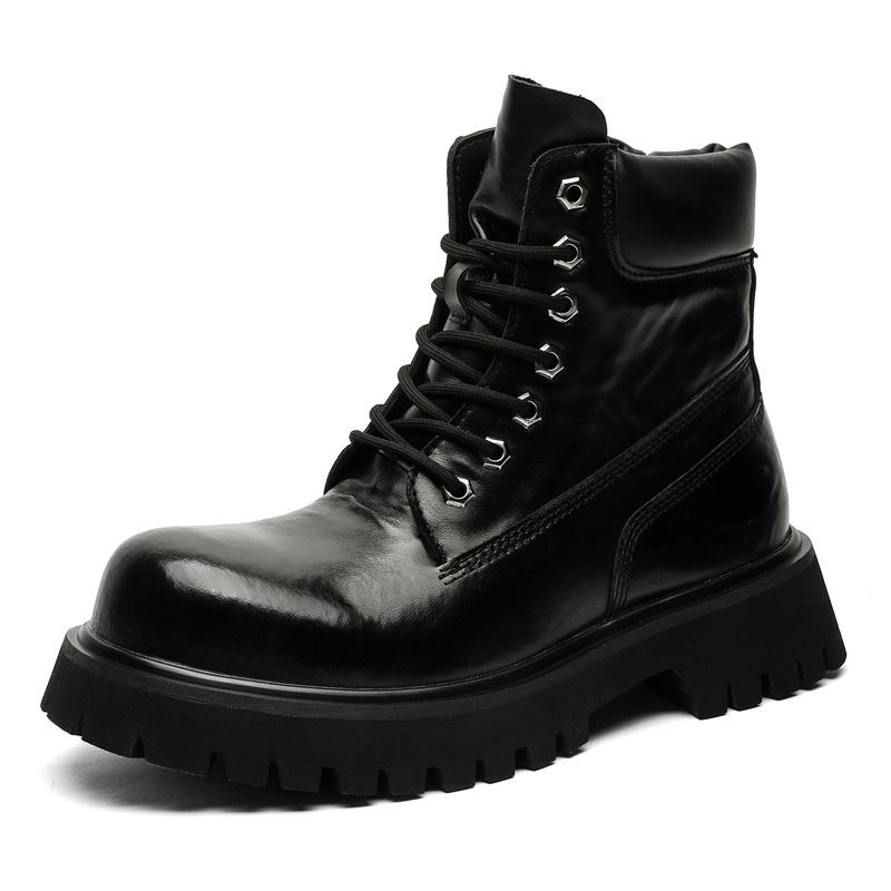 

Новые ботинки Martin с толстой подошвой, модные в стиле ретро, британские, со шнуровкой спереди, универсальные ботинки для активного отдыха 66681-R 38 чёрный