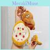 Plush Delightful Food Party Keychain Wallets Featuring Cute Pizza And Animal Styles