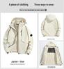 3-in-1 Wasserdichte Kapuzenjacke mit herausnehmbarem Fleece-Innenfutter für Herbst & Winter Outdoor-Sportarten