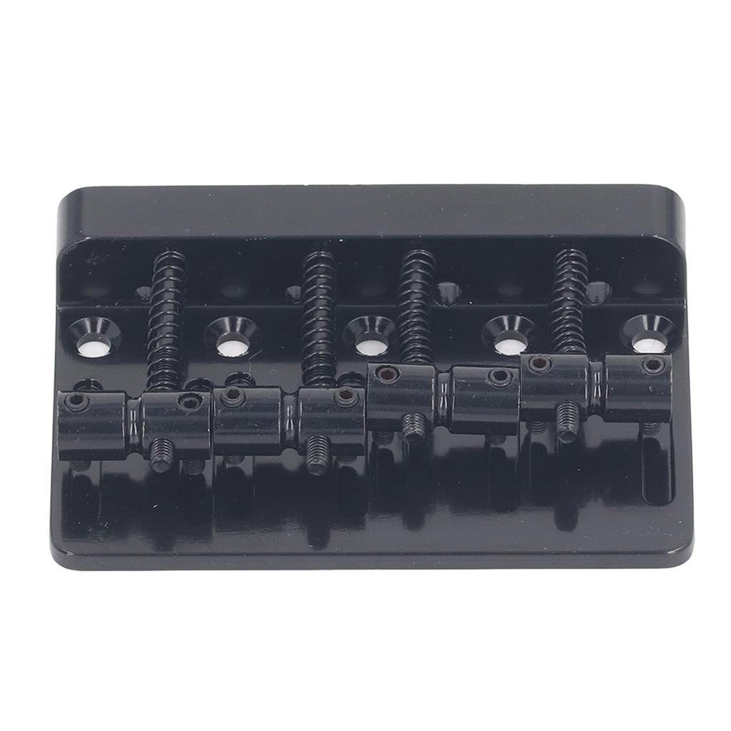 Electric Bass Bridge Tailpiece 4 String Fixed Saddle with Thickened Base Plate Hex Wrench Black