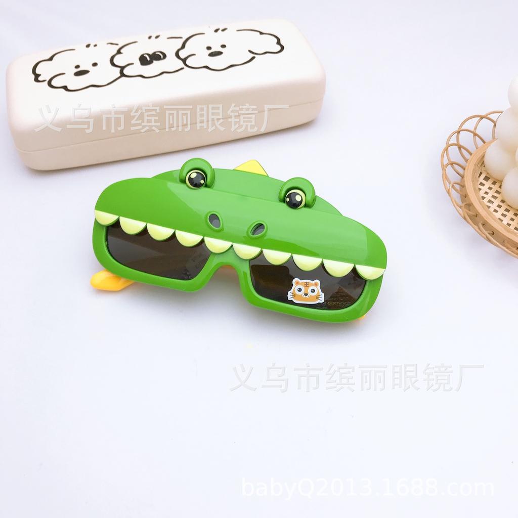 Soft Silicone Children'S Sunglasses Boys Cartoon Flip Dinosaur Polarized Sunglasses Glasses