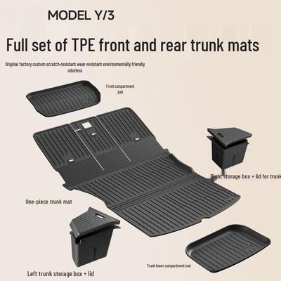 Refreshed Tesla Model Y Front & Rear TPE Trunk Mats - Upgraded Interior Accessories
