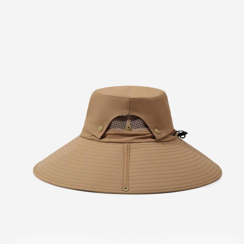 Breathable Men's Bucket Hat – Removable Top Wide Brim Sun Hat for Fishing Camping & Beach Travel