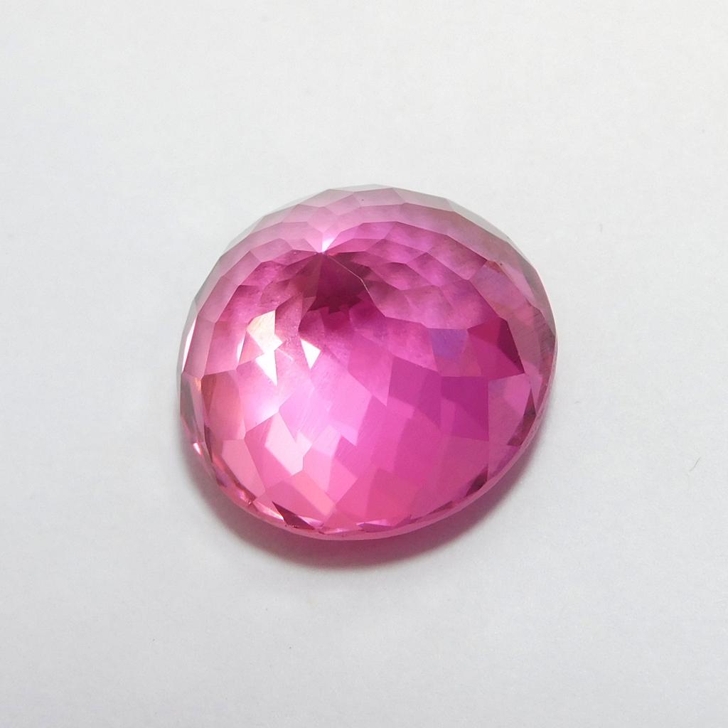Natural Pink Tourmaline Loose Gemstone 23.3ct Round Enhanced October Birthstone for Gem Collections