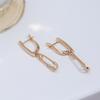 Kienl Paper Clip Long Drop Women's Earrings Rose Gold Color Fine Jewelry