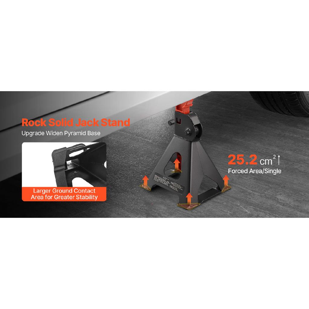SucceBuy Jack Stands 3 Ton/6 Ton Capacity Heavy Duty Steel Jack Auto Stands with Locking for Lifting SUV Pickup Car and UTV/ATV