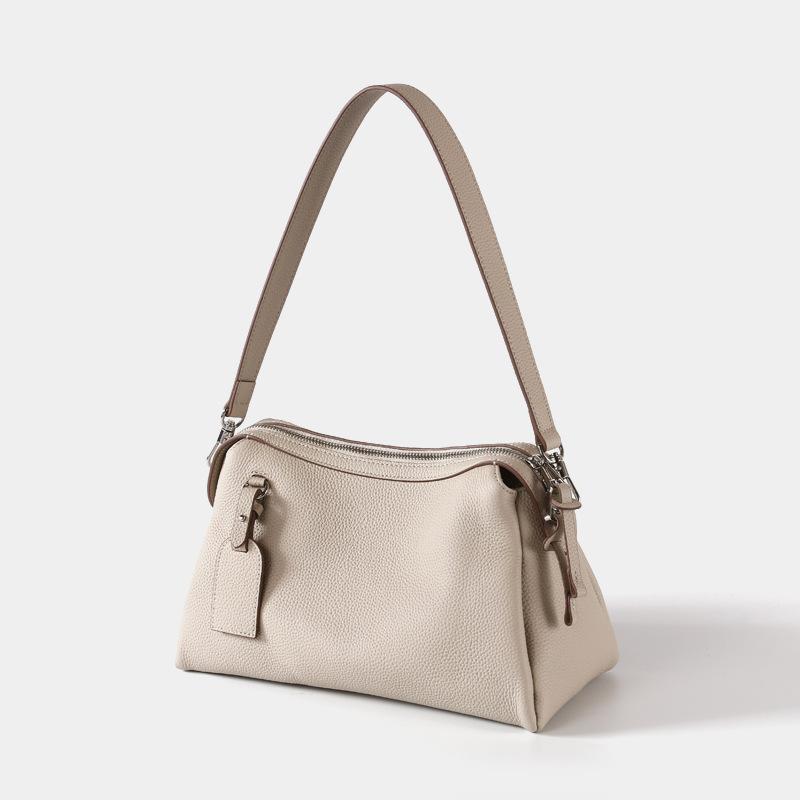 Top-grain Leather Pillow Bag, Simple and Niche Design, Hand-held Shoulder Bag, Large-capacity Genuine Leather Crossbody Bag