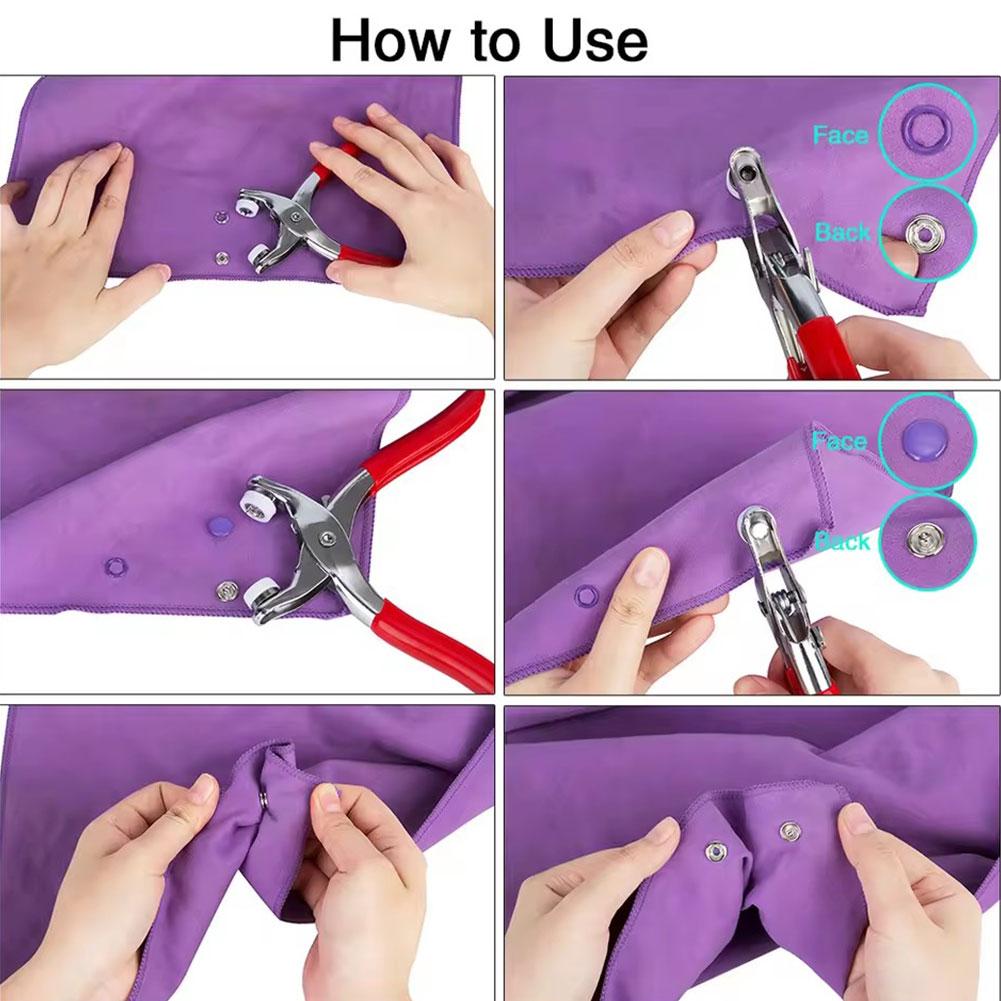 1 Set Grommet Eyelet Plier Set, Eyelet Hole Punch Pliers Kit With 100sets  Metal Eyelets, Grommet Tool Kit For Leather Craft