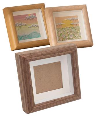 S.fields.inc Square Photo Frame, 10cm, Set of 3 Colors, Plywood, Instax Size