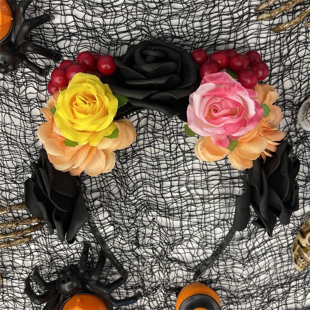 Mexican Rose Flower Crown Headband Photo Props Wedding Bridal Flower Crown  for Women