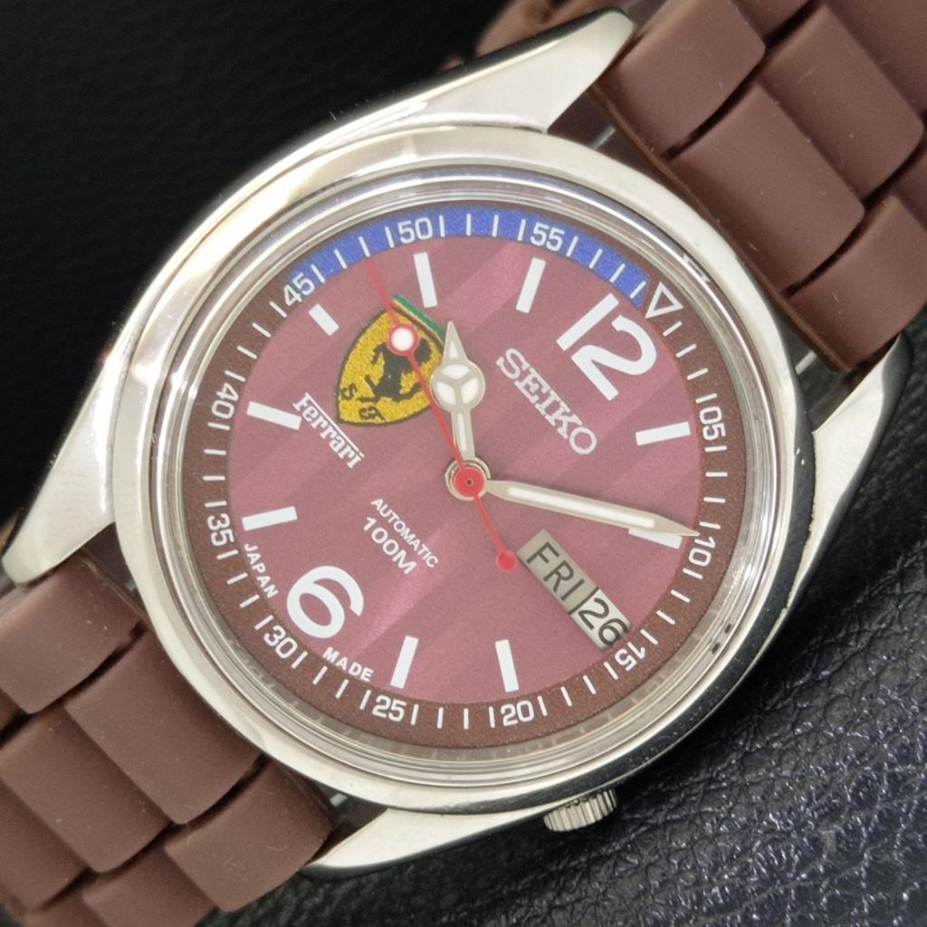 

SEIKO АВТОМАТИЧЕСКИЕ ВИНТАЖНЫЕ ЯПОНСКИЕ МУЖСКИЕ ЧАСЫ С ЦИФЕРБЛАТОМ FERRARI a700535-5 R203-a700535