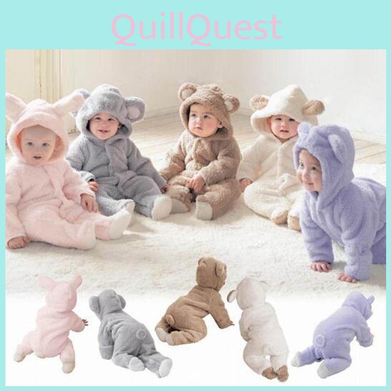 Luxuriös weicher Neugeborenen-Baby-Strampler mit Kapuze für Jungen und Mädchen