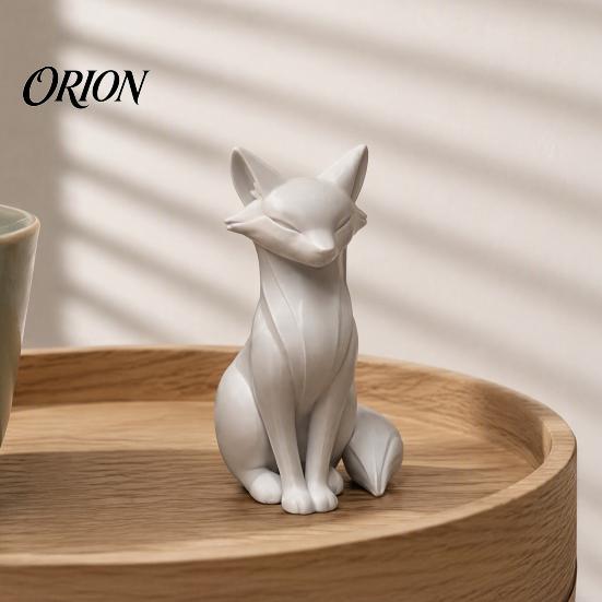 Contemporary Living Room Decor 3D Printed Minimalist Fox Sculpture, Elegant Figurine, Matte Modern Small Statues for Entryway Desktop Ornament Study,