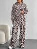 Broken Flowers European And American Autumn And Winter Casual Long-Sleeved Suit Women'S Hooded Sweater Trousers Two-Piece Set