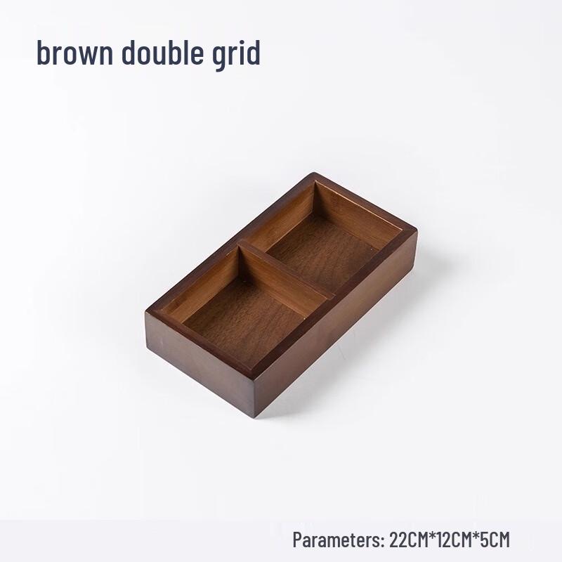 Walnut Finish Sectional Snack Tray
