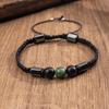 Natural Crystal Bracelet, Red and Green Gemstone, Woven Bracelet, Adjustable, DIY Bracelet, Accessory