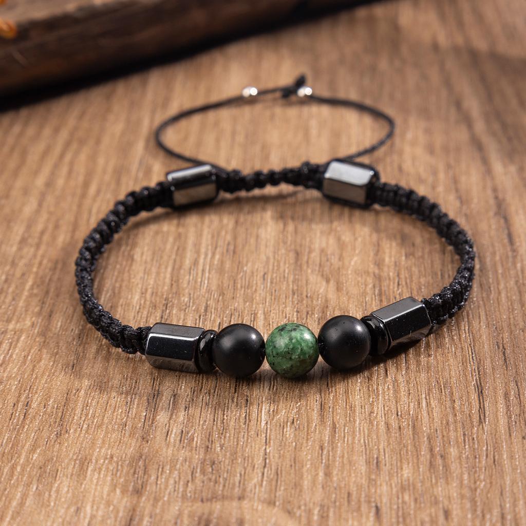 Natural Crystal Bracelet, Red and Green Gemstone, Woven Bracelet, Adjustable, DIY Bracelet, Accessory