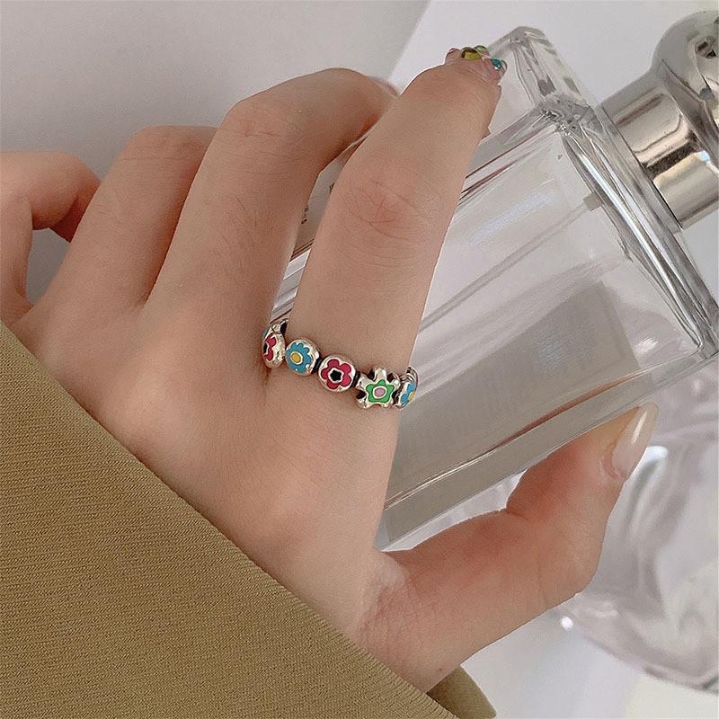 Stylish Copper Floral Open Ring With Adjustable Size For Women Trendy Jewelry