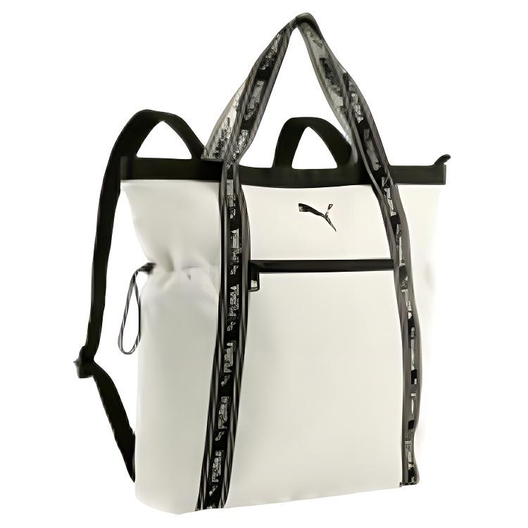 Puma Logo Print Multifunctional Fabric Backpack Unisex Backpacks White 092005-02 Snow