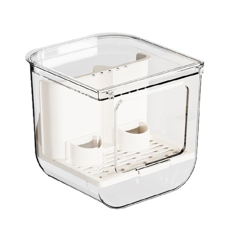 

Transparent Automatic Bird Feeder Hanging Anti Scatter Design Prevents Food Waste Easy Installation Space Saving For Bird Cages 1