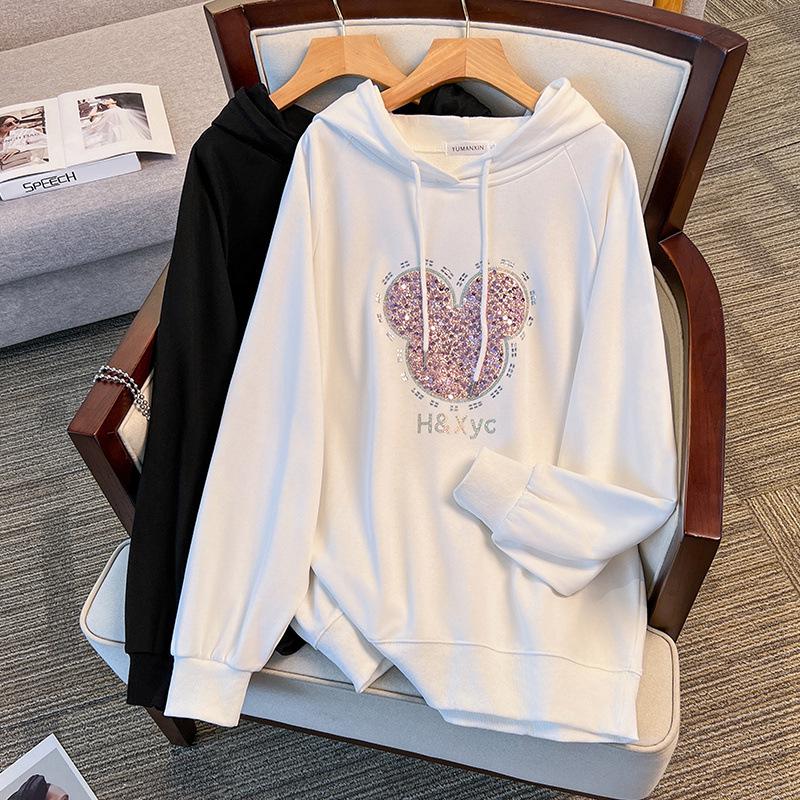 

Extra Large Loose-Fit Pullover Hoodie for Plus Sizes with Bust 150/170, Style 6057 5XL