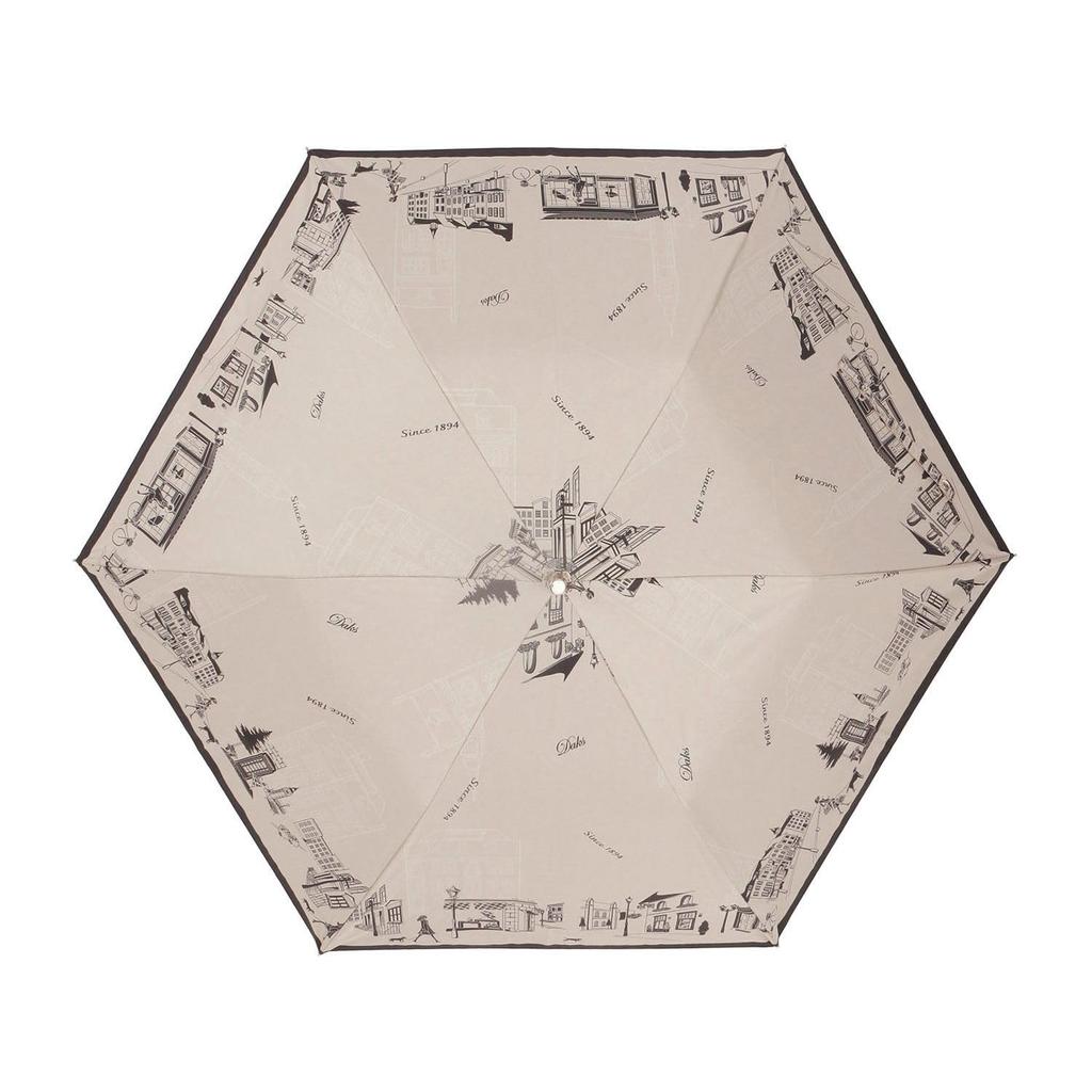 Moonbat Folding Parasol for Made in Perfect for Sun and Premium Light Heat and UV Cityscape Beige "Dachshund" Women, Japan, Rain, Blocking,