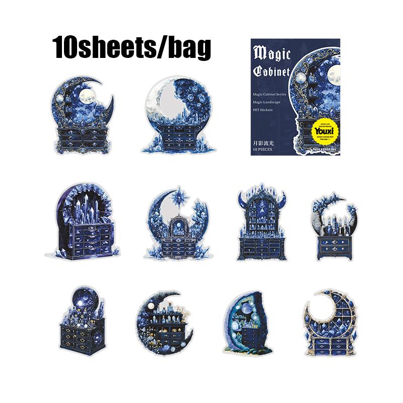 10 листов/пакет Волшебный шкаф ПЭТ наклейки для скрапбукинга DIY офис фоторамки чашка канцелярские коробки дневник обратно в школу