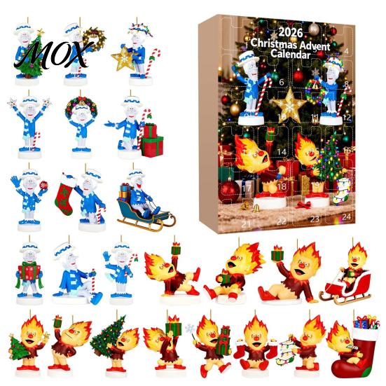 Advent Gift Boxes for Kids Christmas Calendar 2026, 24-Day Surprise Countdown with 24 Holiday Activity Set Acrylic Pendants, Anime Themed Collectible