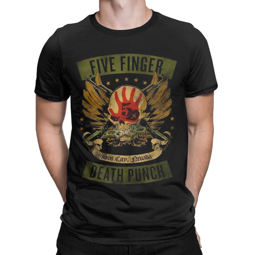 Mens Womens Five Fingers 5FDP Death Punchs Band Skull Logo T Shirt 100% Cotton New Arrival Shirts Rock Music Clothing Outfits