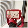 Cherry Printing Texture Fashion Handbag Bag Women's Silk Scarf New Trendy Niche Messenger Bag Foreign Style Literary Square Bag