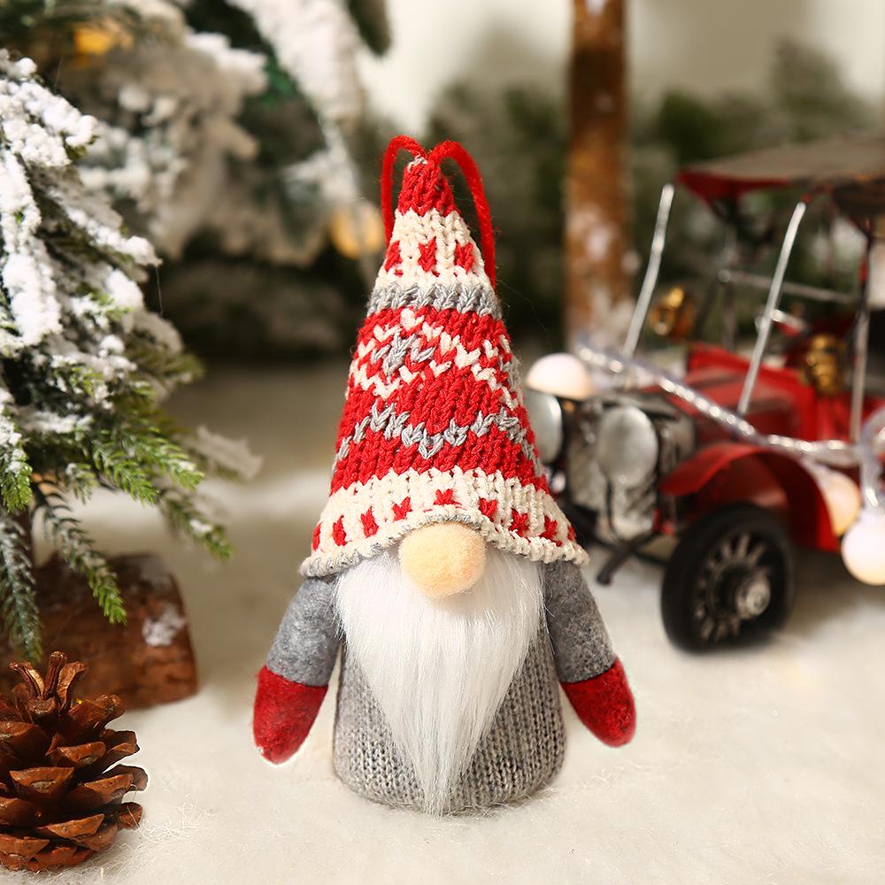 Glowing Faceless Santa Knit Doll Christmas Display Prop