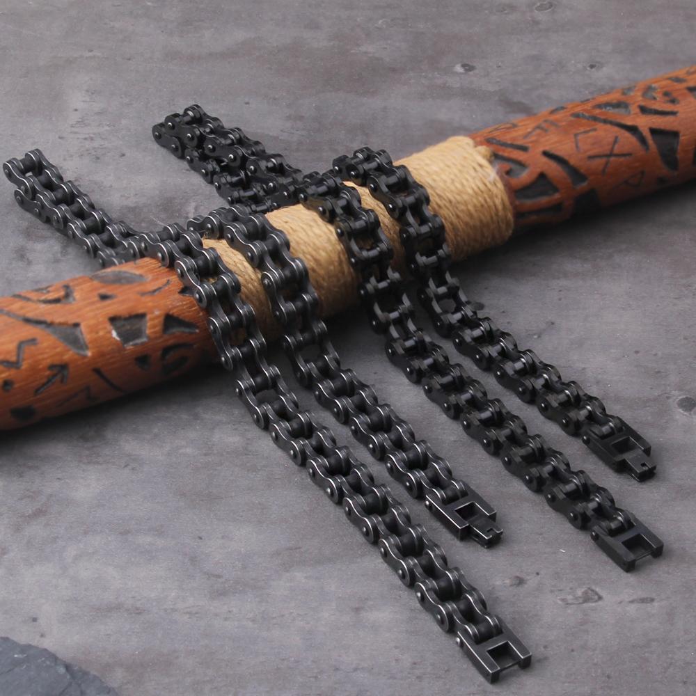 Punk Rock Biker Bracelet Stainless Steel Chain Motorcycle Jewelry for Men Stylish Durable Bangle