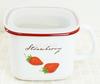 Fuji Enamel Strawberry Square Stock Pot, Perfect for Miso and Condiments, Can Also Be Used as a Small Pot