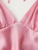 Silk Satin V-neck Backless Spaghetti Strap A-line Dress for Women - New European American Style