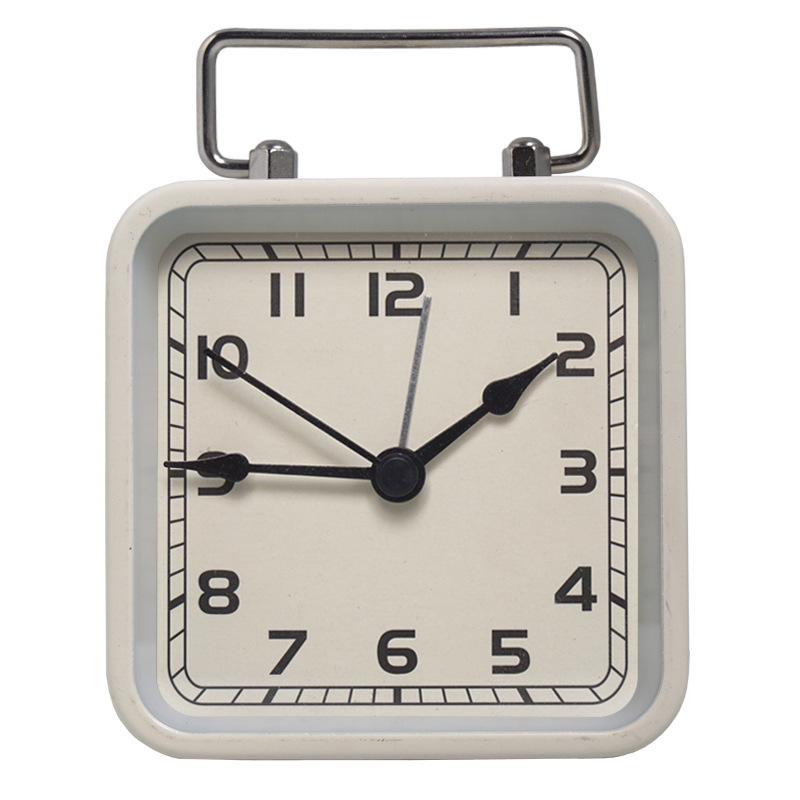 

Children s Silent Luminous Quartz Alarm Clock - Small Metal Square Design for Desktop or Bedside