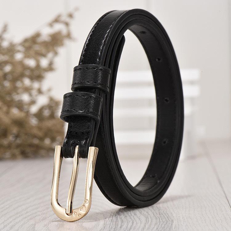 Women's Thin Leather Belt - Korean Style Decorative Waist Chain for Dresses and Pants
