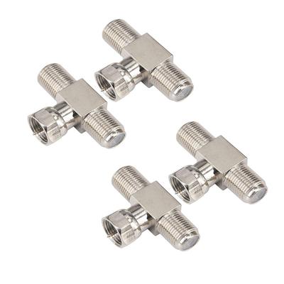 4PCS Adaptador Combinador Divisor de Cabo Coaxial Tipo F Conector de 3 Vias RG6 para TV, Vídeo
