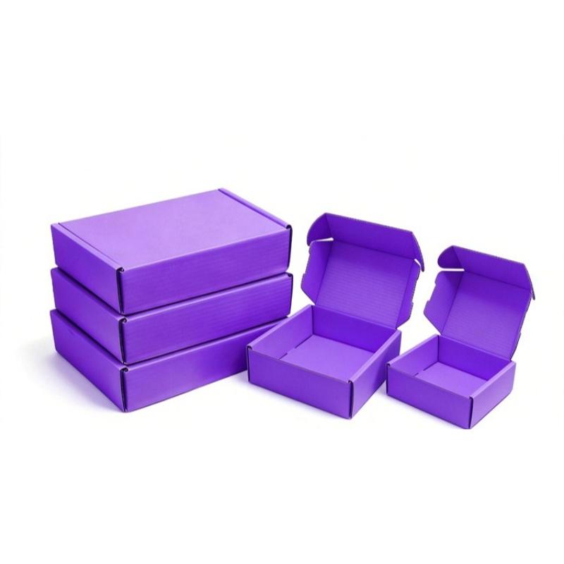 Purple Thick Multi-functional Folding Box Handicraft Makeup and Skincare Fragile Packaging Boxes Anti Drop Wrapping Case for Express Transportation