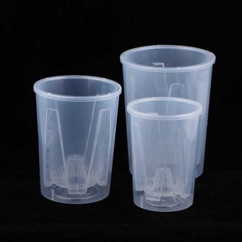 Double Layer Self Watering Plastic Flower Pot Transparent Planter With Holes For Herbs Desktop Succulents Plants