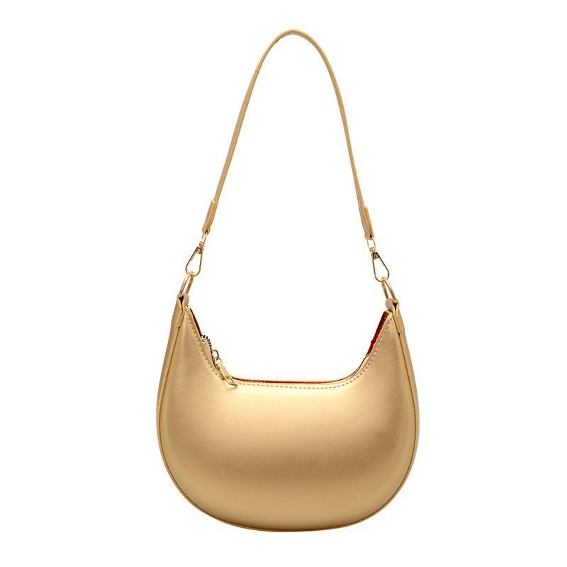 

High-end Bag Women French Simple Temperament All-match Armpit Crescent Niche Single-shoulder Handbag золотистий