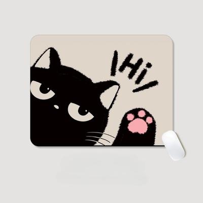 Cute Black Cat Small Mouse Pad Female Non-slip Cushion Office Entertainment Thickened Computer Desk Pad Wrist Pad