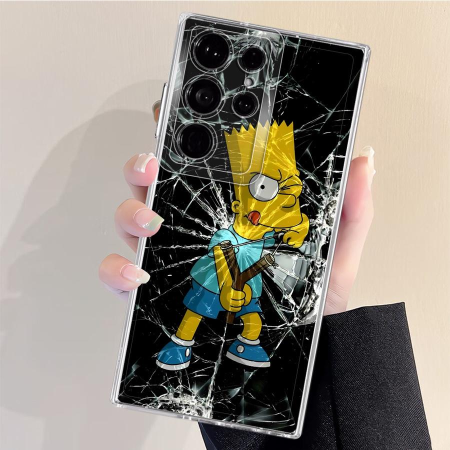 Case for Samsung Galaxy S26 S22 FE S25 Edge S20 Plus S23 Ultra S24 Note 20 Ultra 10 S21 Phone Cover Cute S-simpsons Cartoon