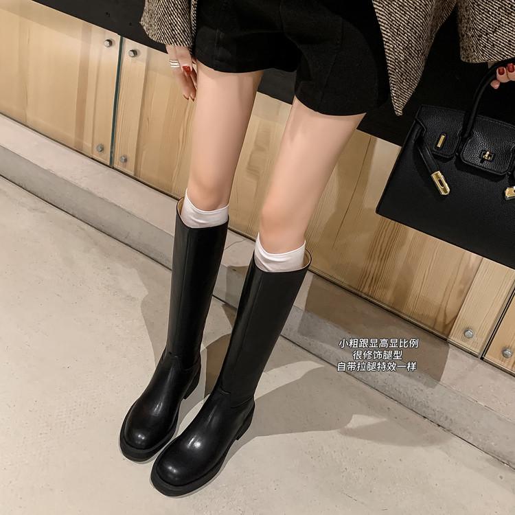Personalized British Style Boots Women's Thin Knight Boots Round Head Thick Heel Versatile High Boots Autumn and Winter Boots