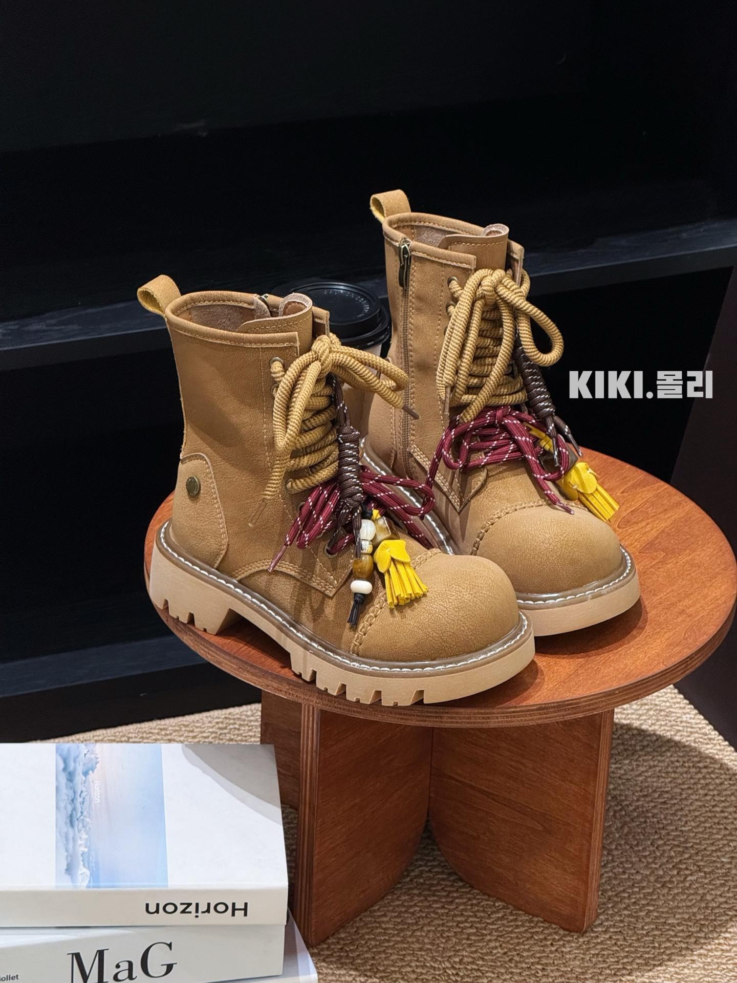 

Early autumn new Martin boots 2025 early autumn new retro functional wind pendant tooling boots casual leather short boots women 35