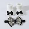 Baby Strick Socken Kopfbedeckung Prinzessinnen Stil Baby Mädchen Stirnband Socken Modische Haaraccessoires für Säuglinge & Babys
