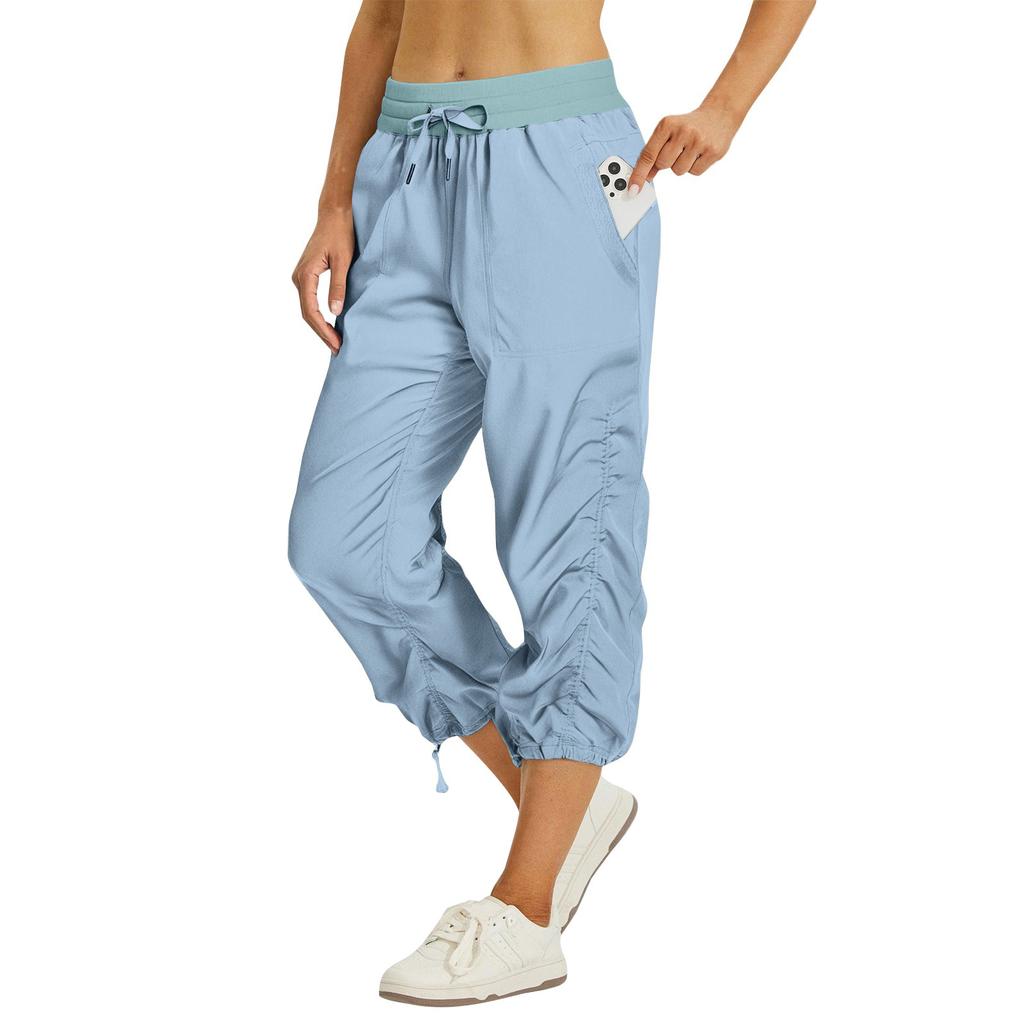 Damen Plissee Cargo Wanderhose mit Taschen